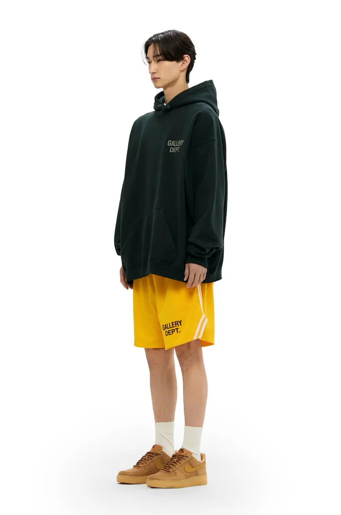GALLERY DEPT. 90'S GD LOGO HOODIE 90's retro destruction English hoodie blue and black S-XL ⚠️Note: The color of this style should be green and black, not black! Requires custom weaving and dyeing. 500g high weight sweatshirt fabric. Fleece treatment on the inside. Overall wide and comfortable. Loose fit. Trendy and fashionable. Consistent with the original. Discharge printing process. Consistent with the original hang tag. Hanging grain with G LOGO.
